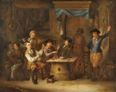 Интерьер со сценой игры в карты