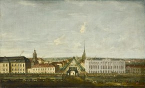 Вид Невского проспекта от Полицейского моста с домом графа А. С. Строганова