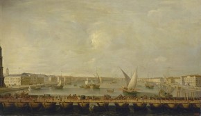 Проспект вниз по Неве-реке от Невского моста между Исаакиевской церковью и корпусом кадетским