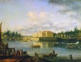 A View onto the Stone Island Palace and the Pontoon Bridge across the Greater Nevka from the Stroganov Embankment