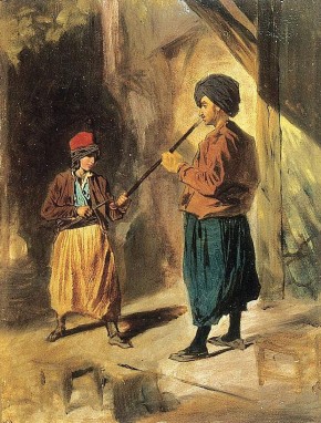 Турок с чубуком и мальчик