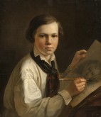 Портрет сына (?) художника за мольбертом