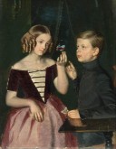 Портрет детей Жербиных: Ольги Ивановны (1839-1898), в замужестве Розенбах, и Федора Ивановича (1836-1903)