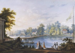 Вид на Большую Невку и дачу Строганова