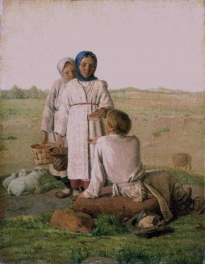 Крестьянские дети в поле (Мальчик с двумя девочками)