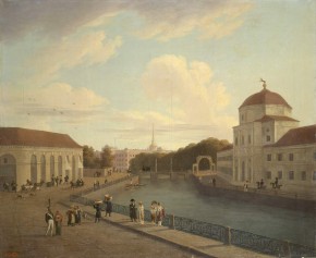 Вид Михайловского замка в Петербурге