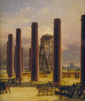 Установка колонн главного купола Исаакиевского собора