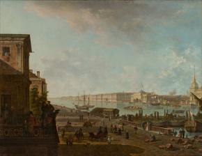  Вид на Адмиралтейство и Дворцовую набережную от Первого кадетского корпуса