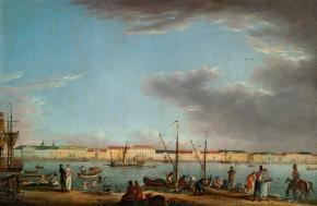 Вид на Английскую набережную с Васильевского острова