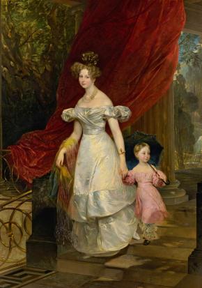 Портрет великой княгини Елены Павловны с дочерью Марией