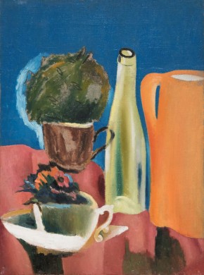 Оранжевый молочник и бутылка