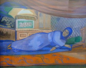 В степи (Лежащая в юрте)