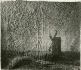 Ветряные мельницы в украинской степи при закате