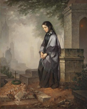 У свежей могилы