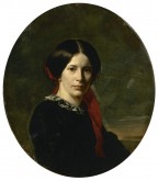 Портрет молодой женщины в черном бархатном платье