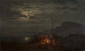 Ночь в Нормандии. Рыбаки у костра