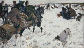 Петр I на псовой охоте