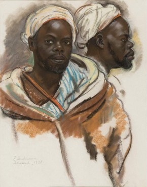 Голова негра (в фас и в профиль)