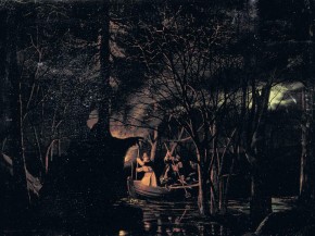 Рыбная ловля острогой ночью