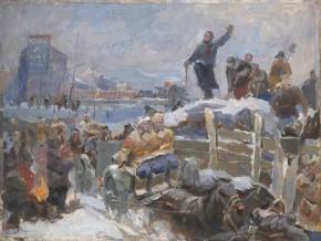 Ленинград готовится к обороне. Постройка баррикад