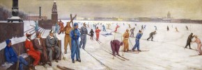 Лыжники на Неве