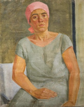 Автопортрет в розовой косынке