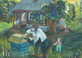 Котова Анастасия, 17 лет «Медовое детство». Бумага, гуашь. Преподаватель: Л.А. Шульц. МБОУ ДОД «ДМШ № 1 им. А.П. Лымарева» с. Гальбштадт