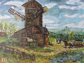 Овчинников Владимир, 12 лет «Старая мельница». ДХШ при НГХУ, г. Новоалтайск, преп. Н.В. Варова